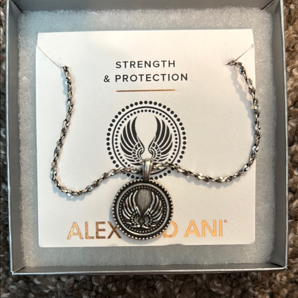 Alex and Ani Silver Pendant Necklace Strength & Protection Guardian Angel